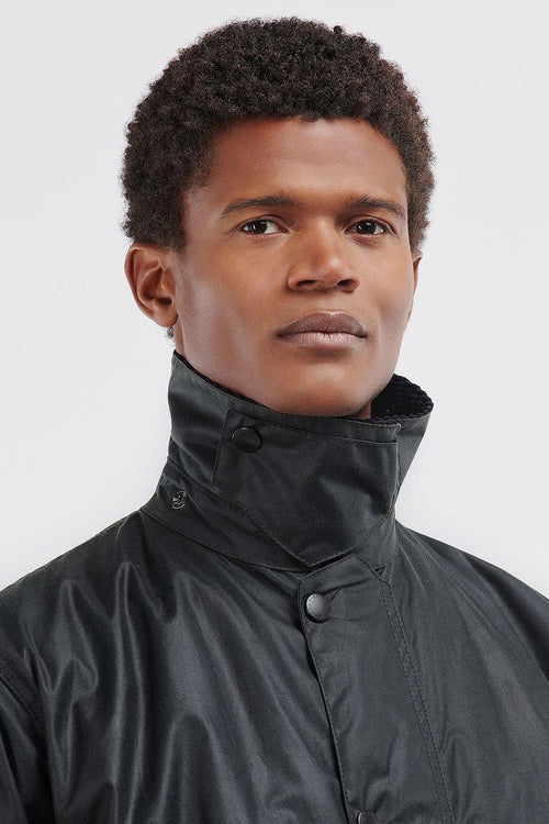 Barbour Border wax jas blauw | Regular-fit