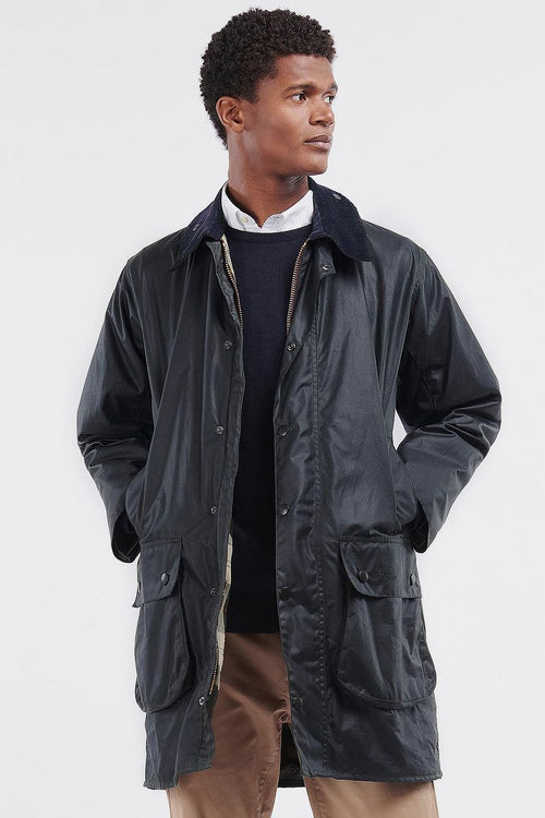 Barbour Border wax jas blauw | Regular-fit