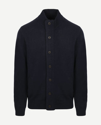 Barbour cardigan patch donkerblauw | Regular-fit