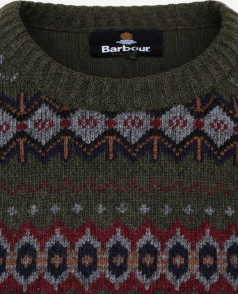 Fairisle trui wol donkergroen