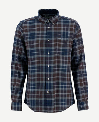 Barbour fortrose overhemd tartan donkerblauw bruin