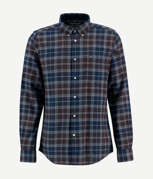 Fortrose overhemd tartan donkerblauw bruin