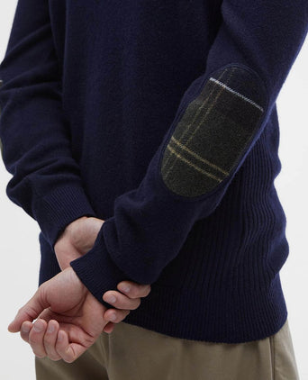 Barbour halve rits trui donkerblauw | Regular-fit