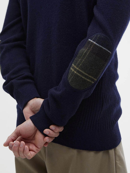 Barbour halve rits trui donkerblauw | Regular-fit