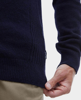 Barbour halve rits trui donkerblauw | Regular-fit