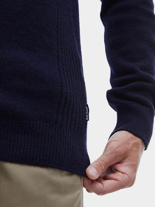 Barbour halve rits trui donkerblauw | Regular-fit