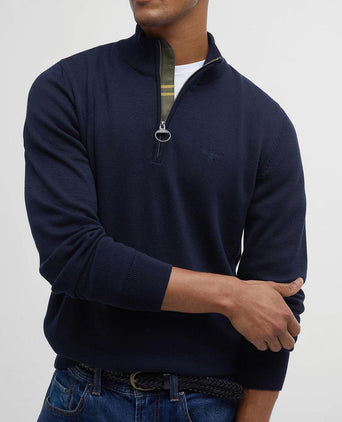 halve rits trui donkerblauw