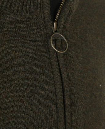 Barbour halve rits trui wol olive | Regular-fit