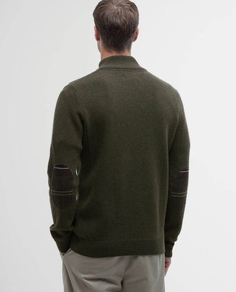 Barbour halve rits trui wol olive | Regular-fit