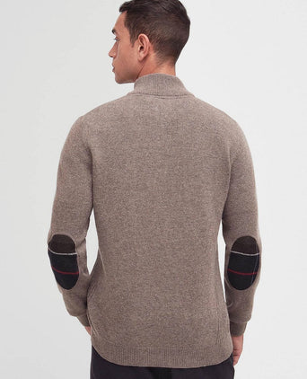 Barbour halve rits trui wol taupe | Regular-fit