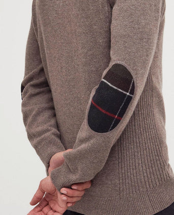 Barbour halve rits trui wol taupe | Regular-fit