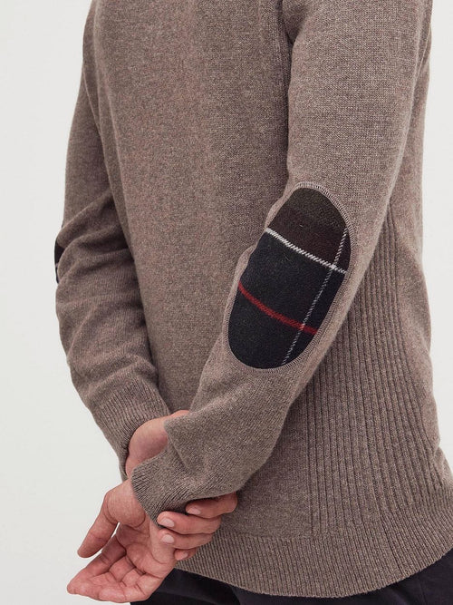 Barbour halve rits trui wol taupe | Regular-fit