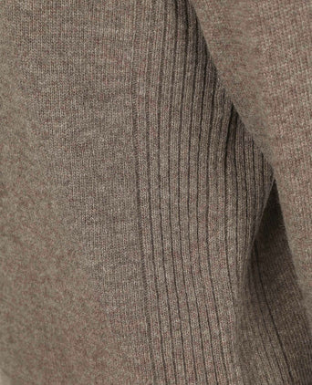 Barbour halve rits trui wol taupe | Regular-fit