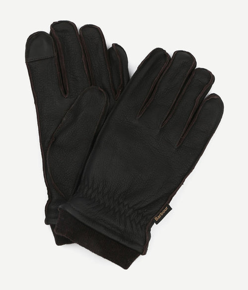 Barbour handschoenen bruin leer