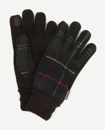 Barbour handschoenen hackney tartan groen