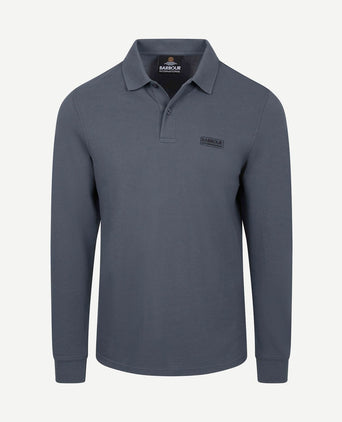 International longsleeve piqué poloshirt washed charcoal