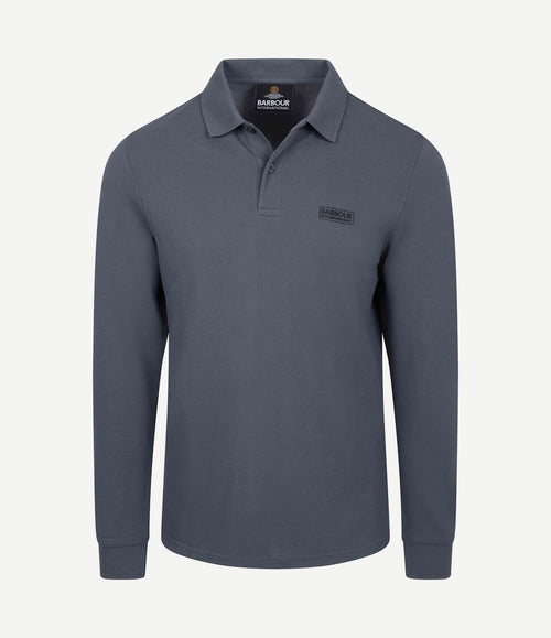 International longsleeve piqué poloshirt washed charcoal