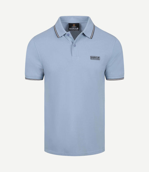 International piqué poloshirt evan tipped blauw