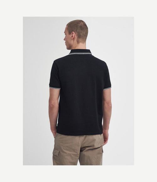 International piqué poloshirt evan tipped zwart