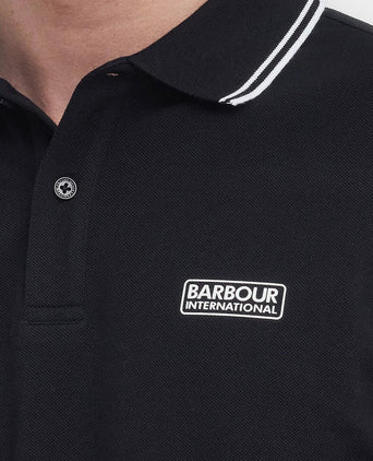 International piqué poloshirt evan tipped zwart