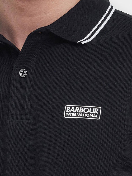 International piqué poloshirt evan tipped zwart