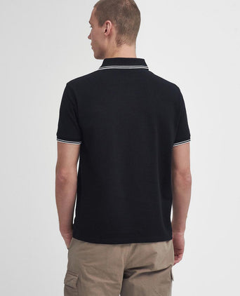 International piqué poloshirt evan tipped zwart