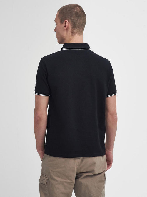 International piqué poloshirt evan tipped zwart