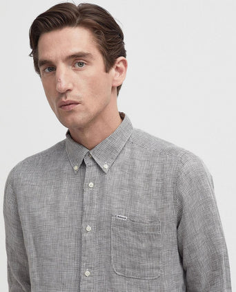 Barbour linton overhemd linnen groen