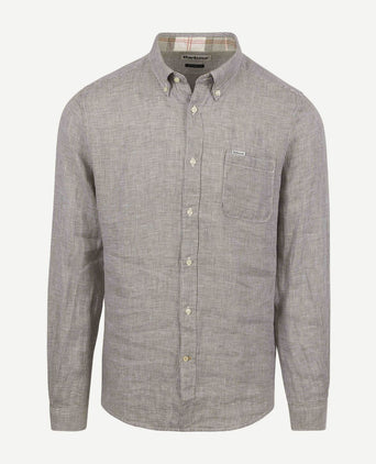 Barbour linton overhemd linnen groen