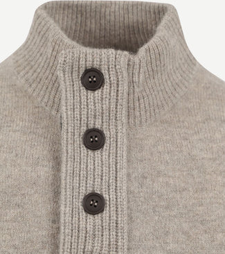 Barbour mocker trui merinowol greige | Regular-fit Barbour mocker trui merinowol greige | Regular-fit