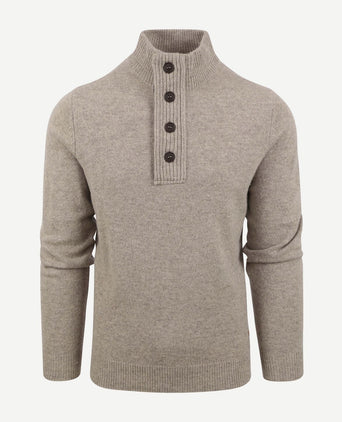 Barbour mocker trui merinowol greige | Regular-fit