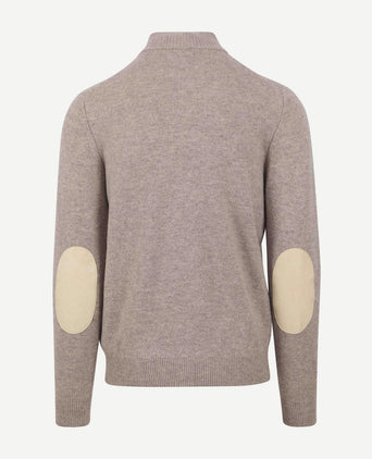 Barbour mocker trui merinowol greige | Regular-fit