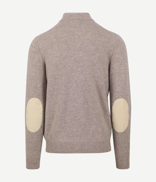 Barbour mocker trui merinowol greige | Regular-fit