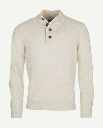 Barbour mocker trui merinowol lichtbeige | Regular-fit