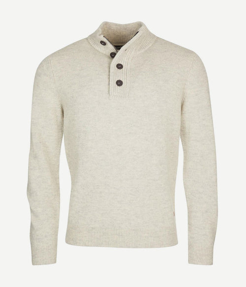 Barbour mocker trui merinowol lichtbeige | Regular-fit
