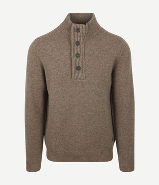 Barbour mocker trui wol taupe | Regular-fit Barbour mocker trui wol taupe | Regular-fit