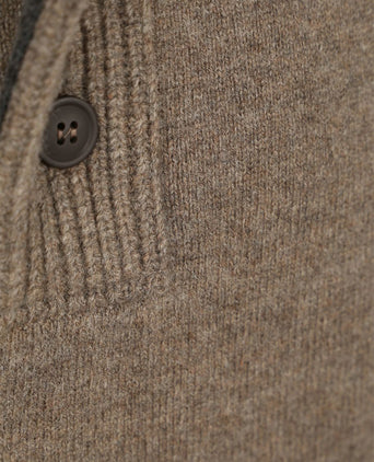 Barbour mocker trui wol taupe | Regular-fit