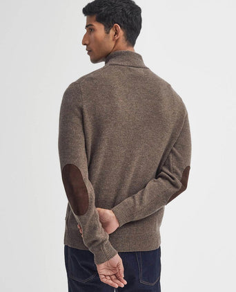 Barbour mocker trui wol taupe | Regular-fit