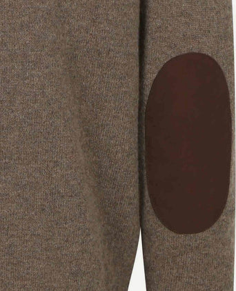 Barbour mocker trui wol taupe | Regular-fit