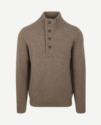 Mocker trui wol taupe