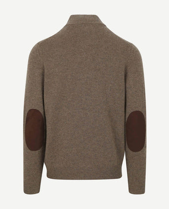 Barbour mocker trui wol taupe | Regular-fit