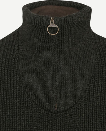 Barbour new tyne zip trui wol olijfgroen | Regular-fit