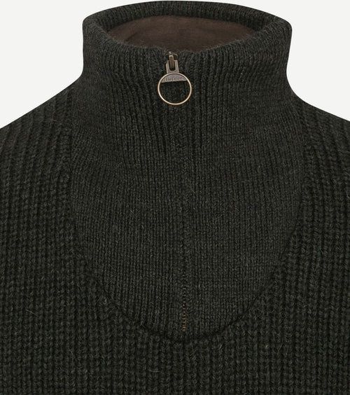 Barbour new tyne zip trui wol olijfgroen | Regular-fit