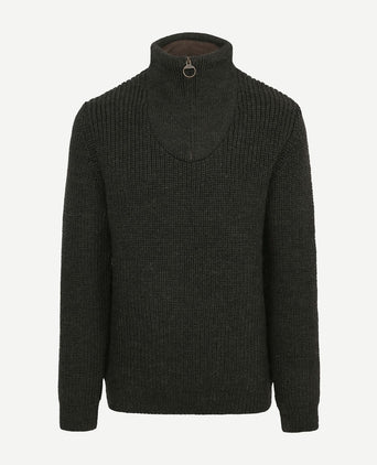 Barbour new tyne zip trui wol olijfgroen | Regular-fit