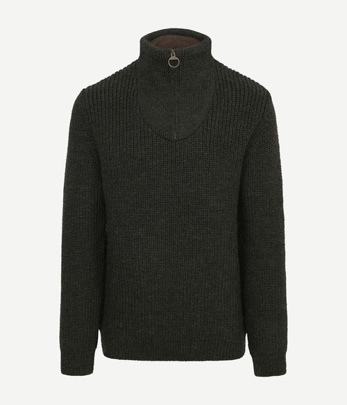 Barbour new tyne zip trui wol olijfgroen | Regular-fit