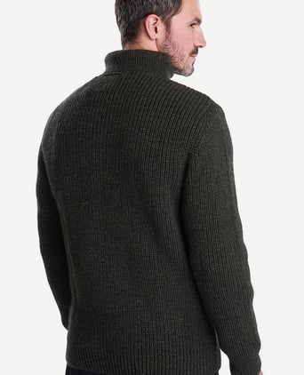 Barbour new tyne zip trui wol olijfgroen | Regular-fit