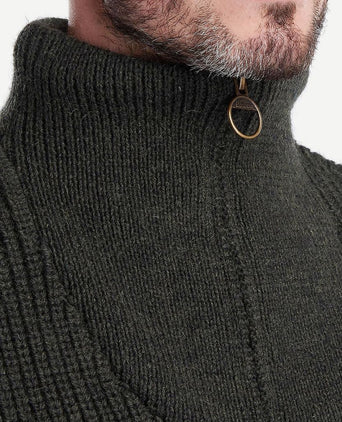 Barbour new tyne zip trui wol olijfgroen | Regular-fit