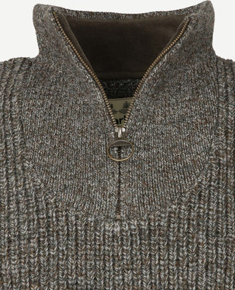 Barbour newtyne zip trui wol donkergroen | Regular-fit