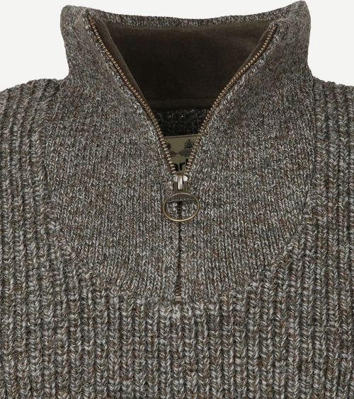 Barbour newtyne zip trui wol donkergroen | Regular-fit