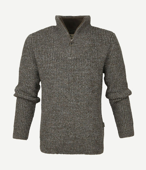 Barbour newtyne zip trui wol donkergroen | Regular-fit